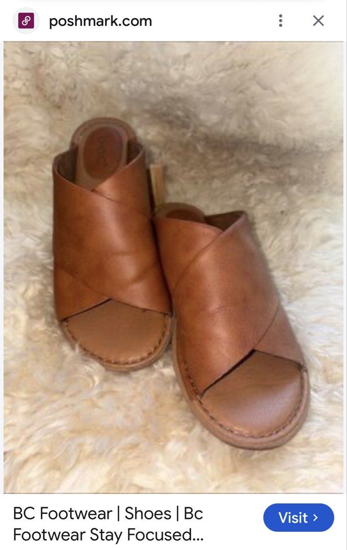 B.O.C. (Born Concept) Slides (Category: Sneakers & Footwear) located in Quezon City. Submitted by arterg (Listing ID 1470934222, Image 2). Description: Used Once Store bought at Nordstroms Mar 2026 Crossover Sandals Cuoio Color Super comfy soft leather.