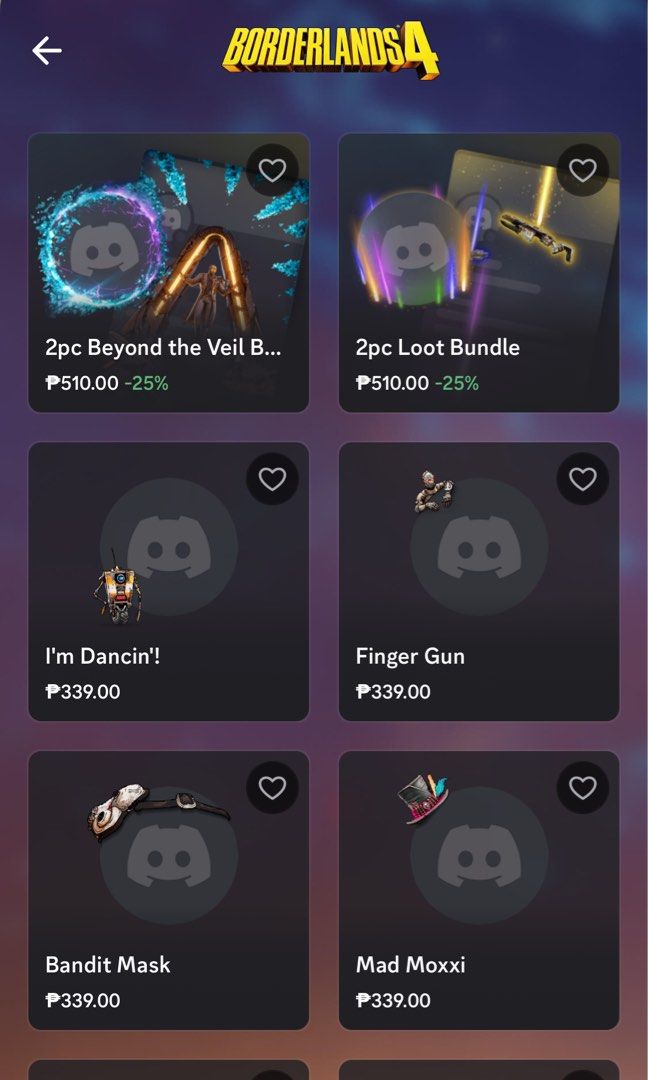 Borderlands 4 | Discord Decoration (Category: Announcements) located in Manila. Submitted by deardolia (Listing ID 1471001108, Image 1). Description: ⟢ processing time : 0 -1d ⟢ for willing to wait only ⟢ sending it via gift link !.