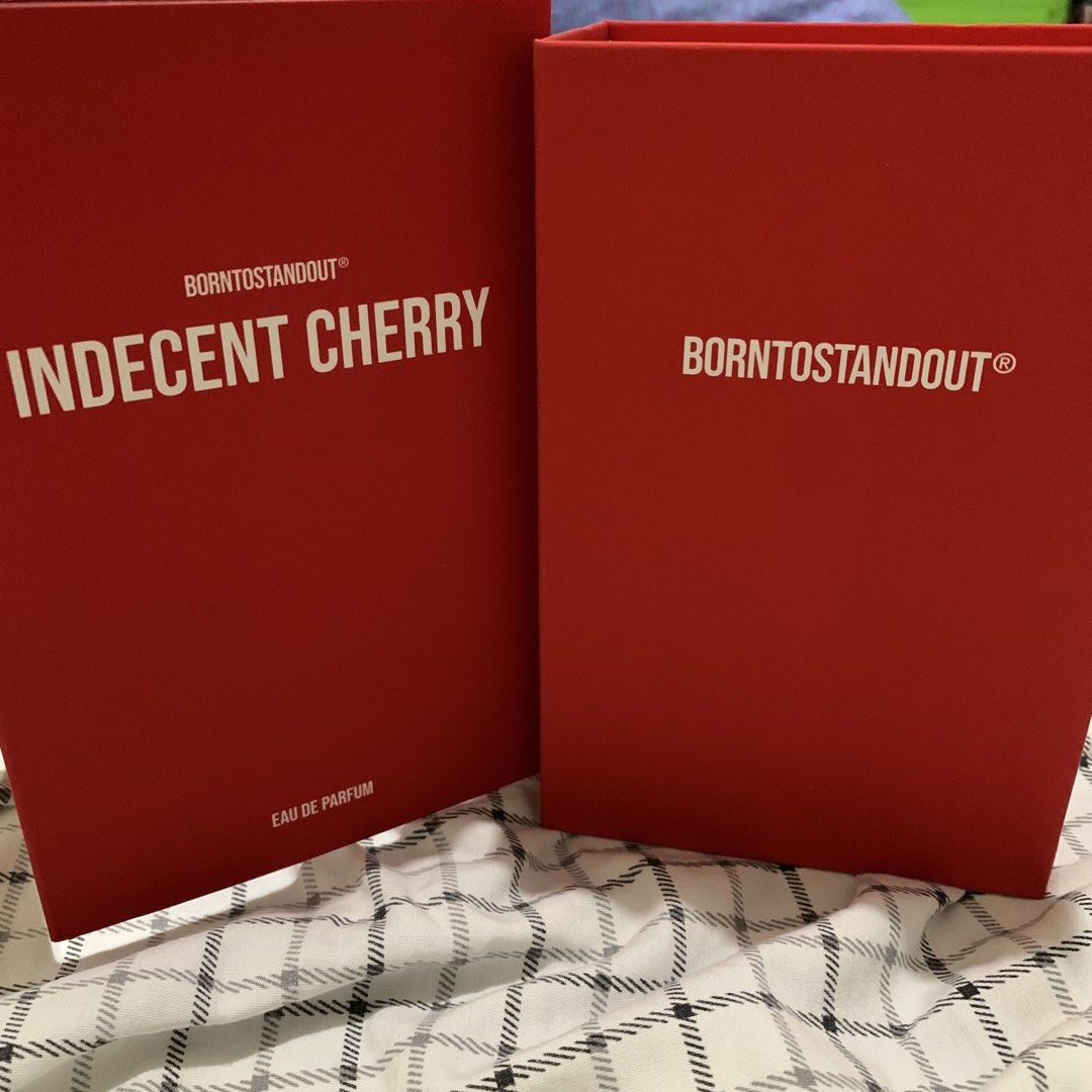 50 ml Born To Stand Out Indecent Cherry EDP (Category: Fragrance & Deodorants) located in Quezon City. Submitted by itscxyy (Listing ID 1470972742, Image 2). Description: - 50 ml Authentic Born To Stand Out Indecent Cherry Eau de Parfum (Bought from Art of Scent) - Condition: Only sprayed a few times and did not use frequently (only used like twice). - Still have in original packaging and paperbag - Expiry Date: 2031/07/13 - Perfect for gifting o