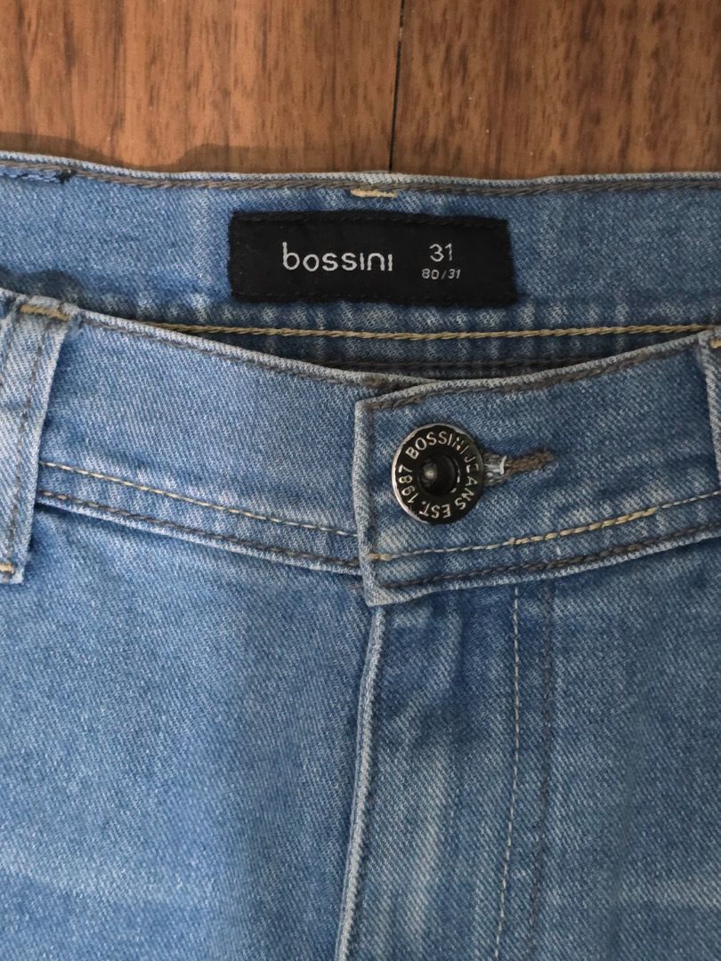 Bossini Light-Wash Denim Jeans – Size 31 (Category: Jeans) located in Manila. Submitted by zmpnsln (Listing ID 1471069576, Image 2). Description: Bossini Light-Wash Denim Jeans – Size 31 Asking Price: ₱349 (Negotiable) - Brand: Bossini - Size: 31 (80/31 on tag) - Color: Light Blue Wash - Style: Classic Denim Jeans - Fit: Straight Leg - Design: Classic Five-Pocket Denim - Closure: Button and Zipper Fly - Material: Denim (exact composition unverifi