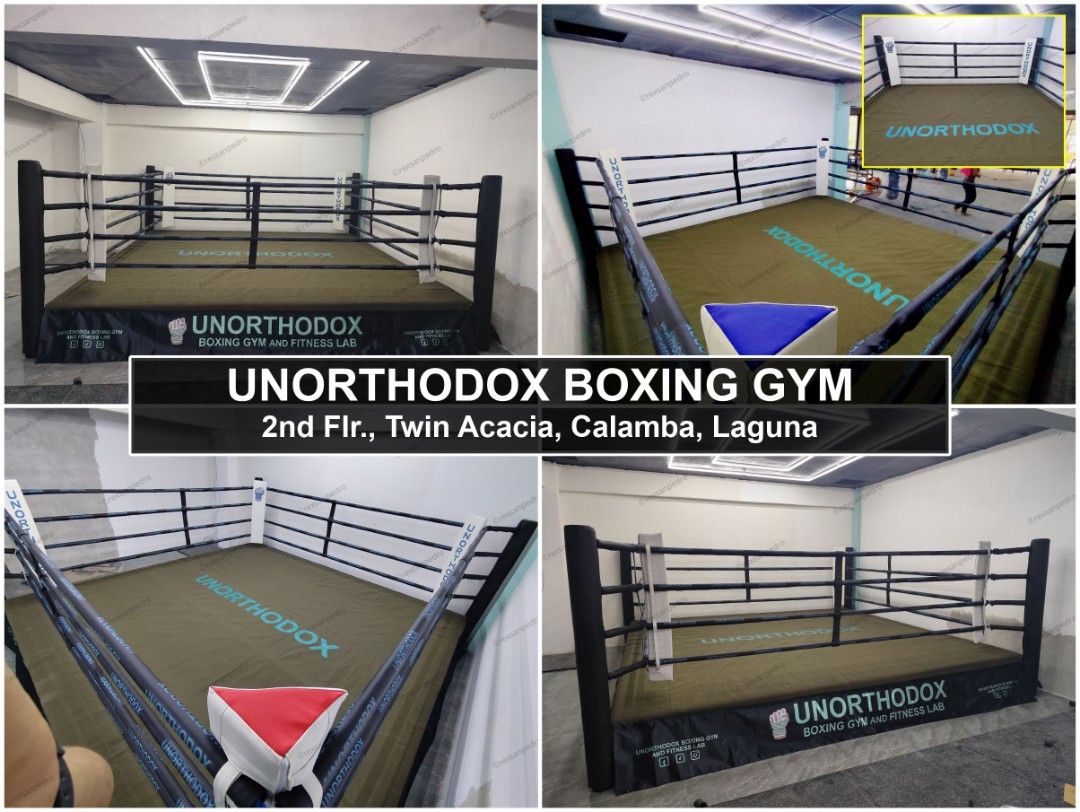 Boxing Ring Fabrication (Category: Other Sports Equipment and Supplies) located in Mandaluyong City. Submitted by sparmate (Listing ID 1470962395, Image 3). Description: Pro-Grade Boxing Ring & Pro-Wrestling Ring FABRICATION: Sizes: 12ft x 12ft to 24ft x 24ft x (ht) 'See photos of (some) our finished products' Check out our FB Page: BOXING RING FABRICATION & RENTAL (Pound Sporting Goods Shop) » + + + + + + + + + + + + » Professional Boxing Ring R