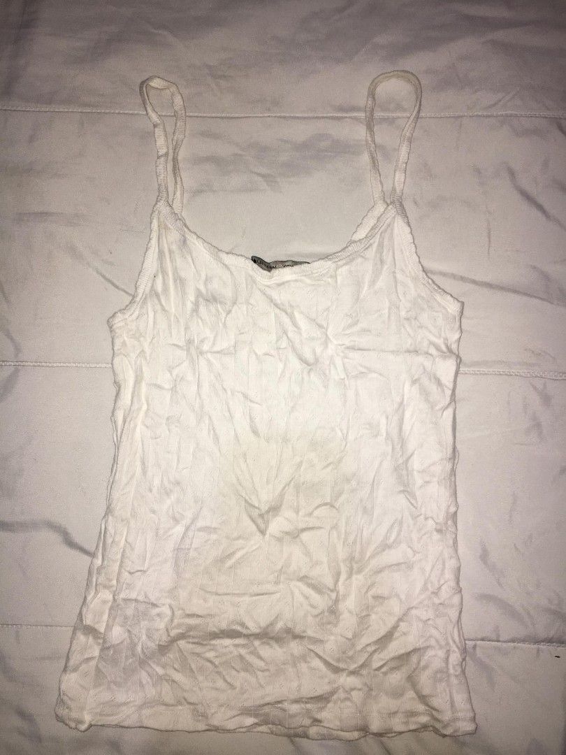 Brandy Melville spaghetti-strap tank top (Category: Longsleeves) located in Quezon City. Submitted by thriftyzx (Listing ID 1471079069, Image 2). Description: Brandy Melville spaghetti-strap tank top Excellent Condition No issue 699 Freeshipping Location: QC.