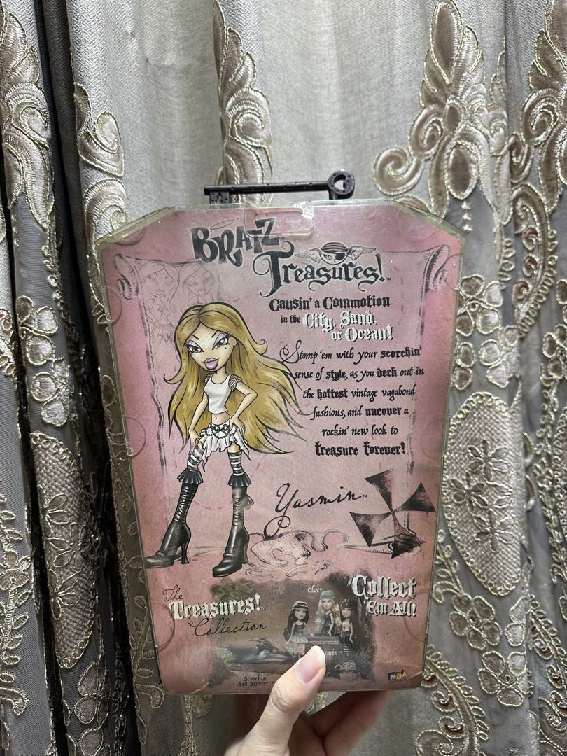 BRATZ — Treasures Yasmin (NIB) (Category: Designer & Blind Box Toys) located in Quezon City. Submitted by hunterxbns (Listing ID 1471080176, Image 2). Description: — Never opened and sealed — Dirt on lips but can remove once you unsealed them — Aging box as shown on pics — Complete inclusions.
