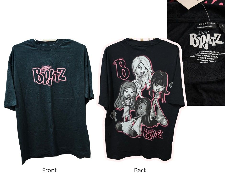 Bratz Black T-shirt - XL (Category: Shirts) located in Mariveles. Submitted by hl.reyrfinds (Listing ID 1471090205, Image 1). Description: Bratz Black T-shirt - XL W22, L27 in Payment first. MOD: JnT.