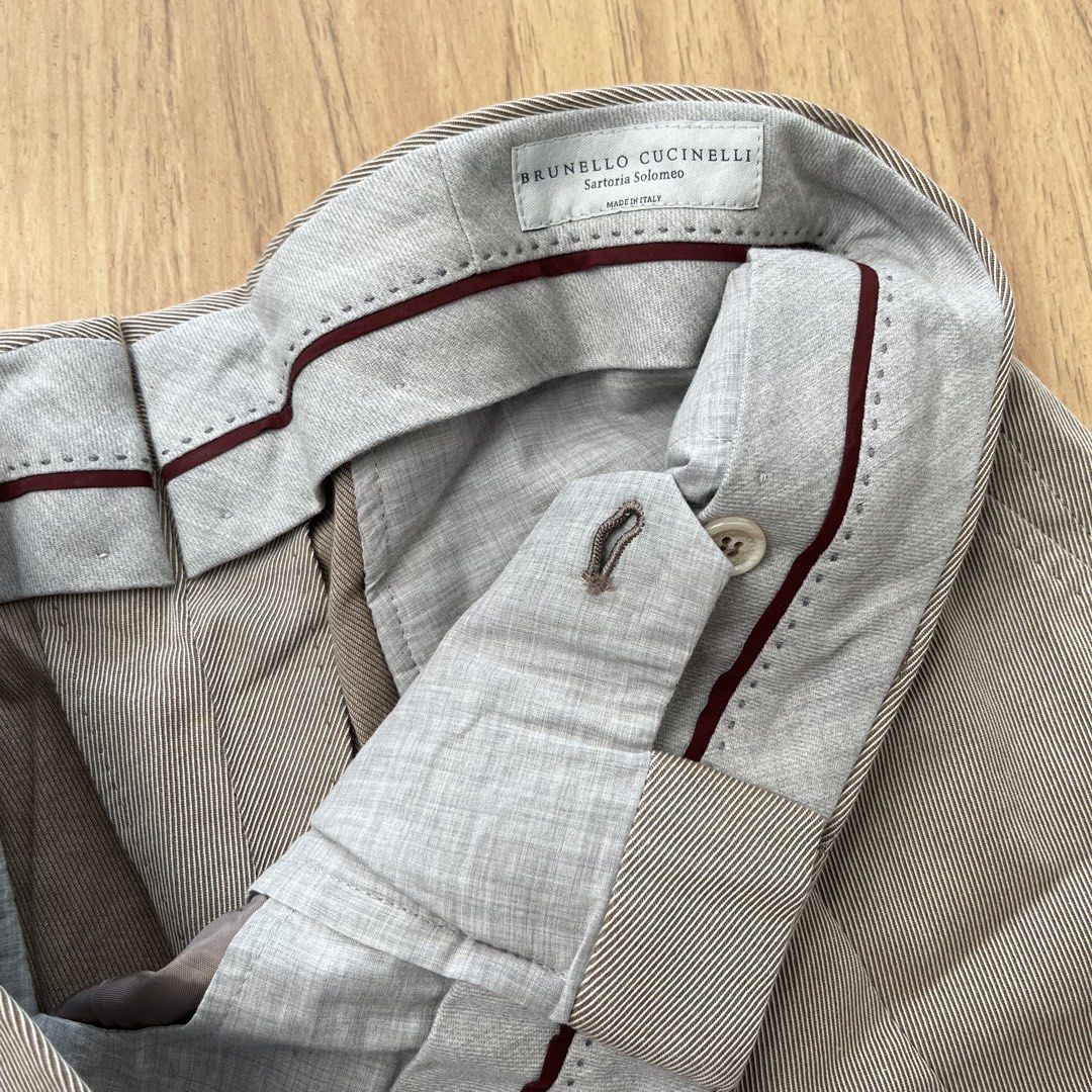 BRUNELLO CUCINELLI LINEN (Category: Trousers) located in Manila. Submitted by kramice (Listing ID 1471010534, Image 3). Description: WTS❗️ Brunello Cucinelli Linen Trouser Exce Condi Length 37 Width 16 Hem 6.