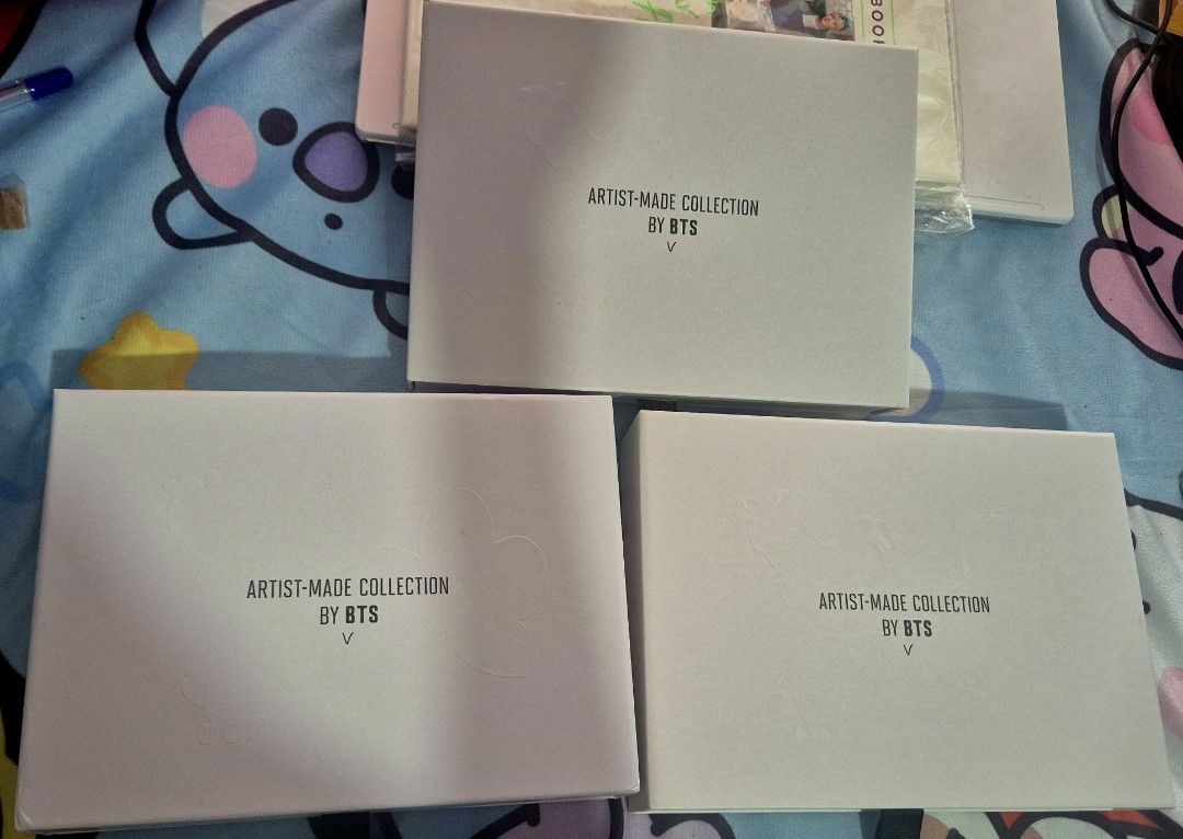 BTS V Artist-Made Collection Brooch Set (Category: Brooches) located in Makati City. Submitted by neri_11 (Listing ID 1470997752, Image 3). Description: - BTS V Artist-Made Collection brooch sets: Flower Buddies, Faces, and Cloud Drops. - Official merchandise from Big Hit Music. - All pins sealed in original plastic bags inside white boxes. Outer boxes included. - Great addition for any ARMY collection. Php 7500 for 3 sets. Php 2600 per set..
