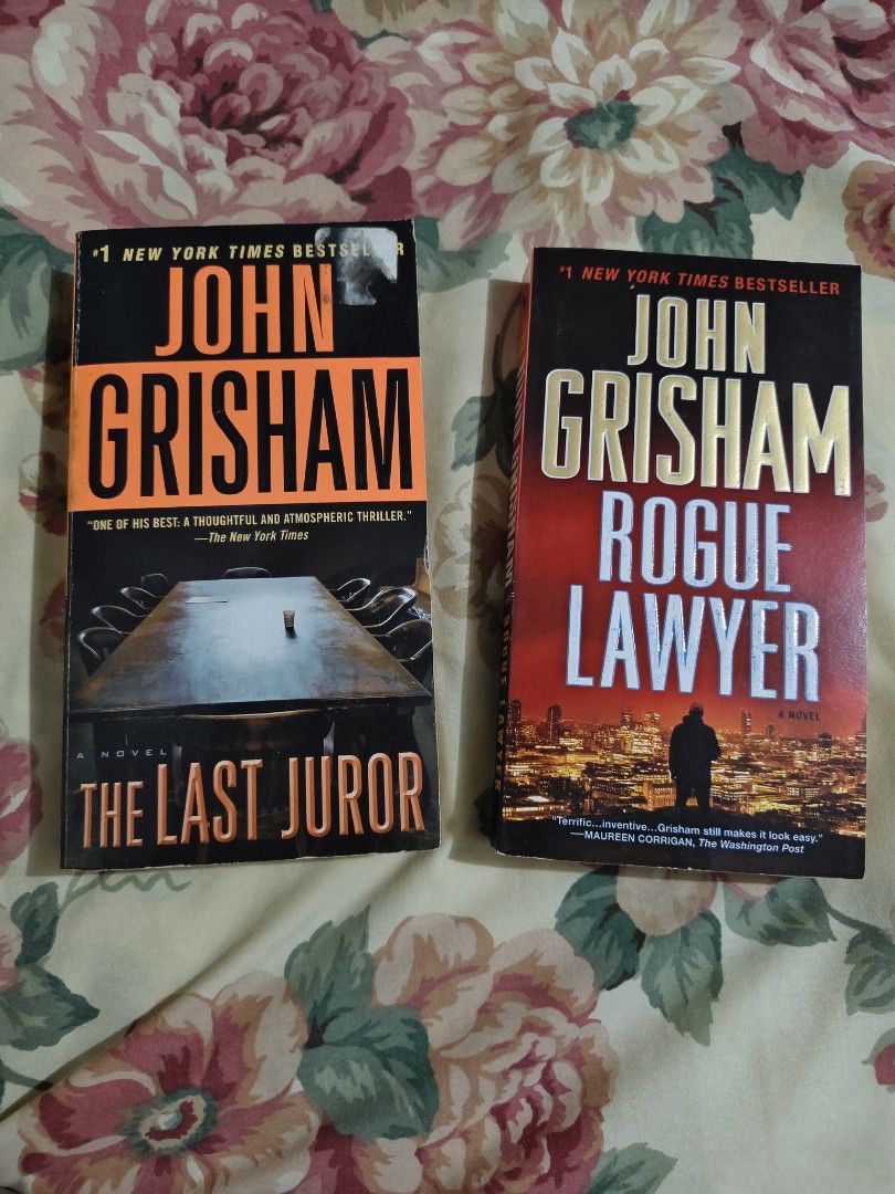 Bundle John Grisham Paperback books (Category: Storybooks) located in Paranaque City. Submitted by fabbieb (Listing ID 1471104656, Image 2). Description: John Grisham bundle of 2 paperback The Last Juror Rogue Lawyer ❗❗used --- pls manage your expectations expect folds, yellowish pages P200 plus sf Location: Parañaque City ➡️ NO RUSH SHIPPING PLEASE ⬅️ ✅grab/lalamove ✅ gogoexpress - 3-5 business days for Mmla delivery ( expect delays) ✅book your 