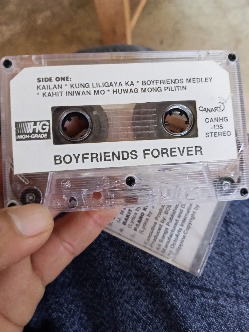 take all 350 only/bundle/set cassette tapes (opm) (Category: CDs & DVDs) located in Davao. Submitted by mattlianpogi (Listing ID 1470976146, Image 2). Description: take all 3 tapes ,.. boyfriends have small penmark sa inlay.....