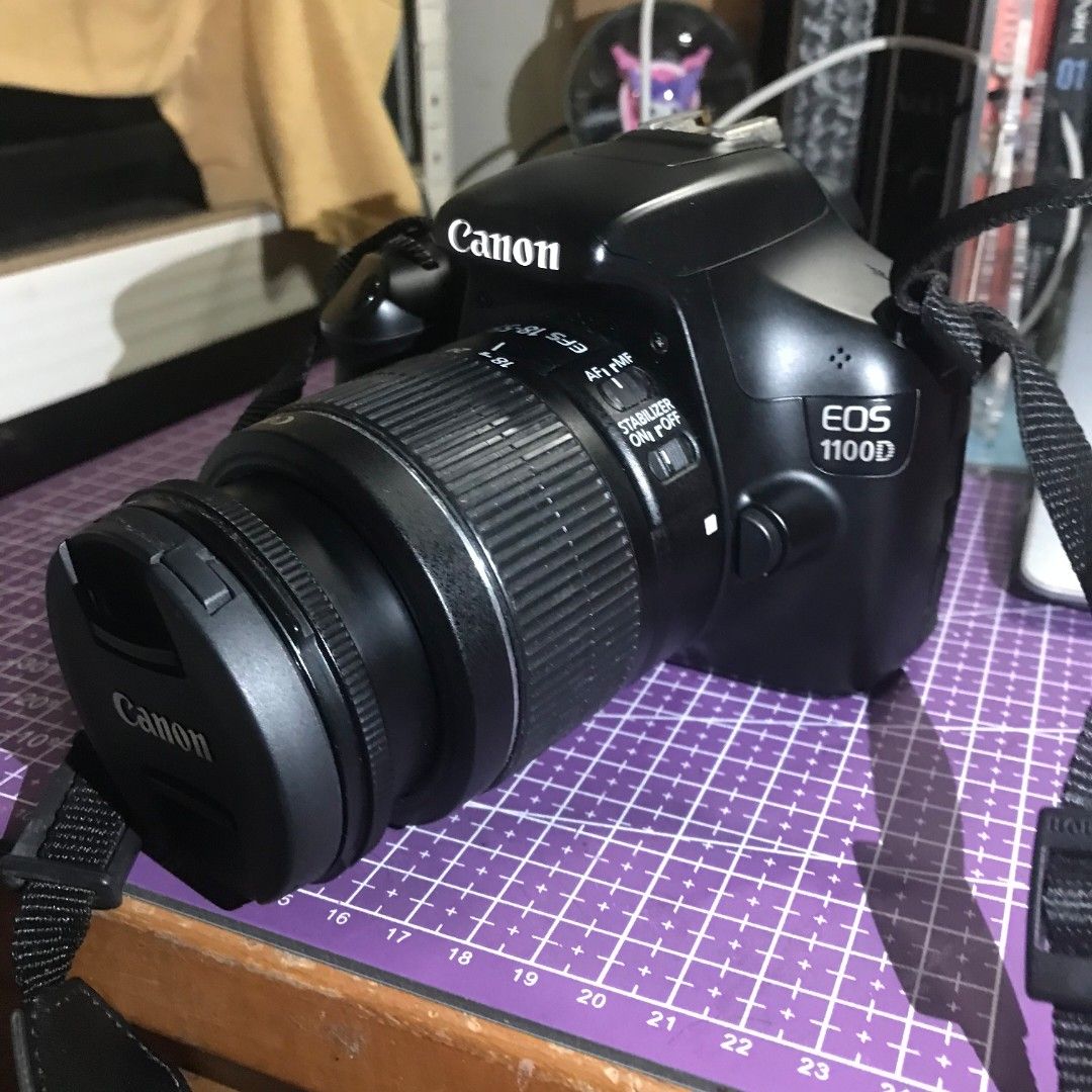 Canon EOS 1100D DSLR Camera with Lens and Bag (Category: Cameras) located in Manila. Submitted by kazoolove (Listing ID 1471030623, Image 1). Description: - Canon EOS 1100D DSLR Camera - issue is vignette on lcd screen - 18-55mm IS Lens included - Tamrac shoulder bag and Canon battery charger included - Powers on perfectly with a clear LCD screen - Memory card slot empty (ready for your own SD card) - Ideal and affordable setup for photography be