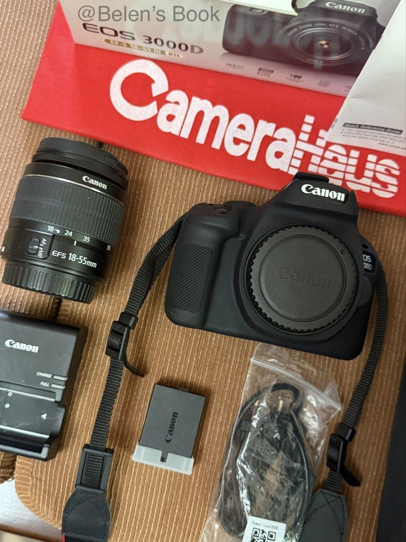Canon EOS 3000D DSLR Camera Kit with 18-55mm Lens (Category: Cameras) located in Mawab. Submitted by chimchim21 (Listing ID 1471014574, Image 3). Description: FOR SALE: Canon EOS 3000D DSLR Camera 📸 Price: ₱15,000 (Negotiable for sure buyers only) Selling my Canon EOS 3000D because I seldomly use it. I’m planning to use the money to buy a digicam. Complete Package Includes: ✔️ Canon EOS 3000D Camera ✔️ Original Kit Lens (EF-S 18-55mm f/3.5-5.6 I