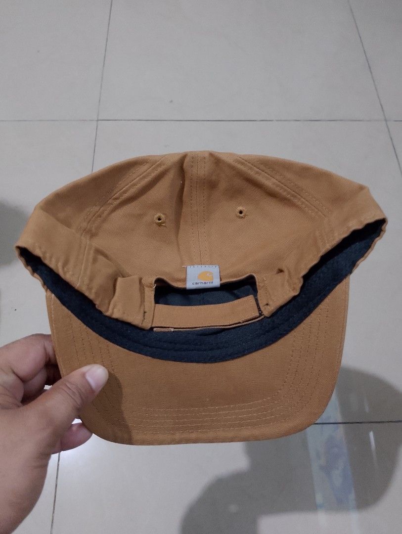 Carhartt Force Work Wear Brown Cap (Category: Caps & Hats) located in Manila. Submitted by thriftyboyzzz (Listing ID 1470998156, Image 3). Description: - Brand: Carhartt - Color: Brown with unique green bull skull patch (1889 work wear branding) - Technology: Force sweatband inside for quick-drying sweat-wicking comfort - Material: 100% Cotton - Fit: Adjustable strap back with Carhartt logo label (OSFA - One Size Fits All) - Condition: Brand new 