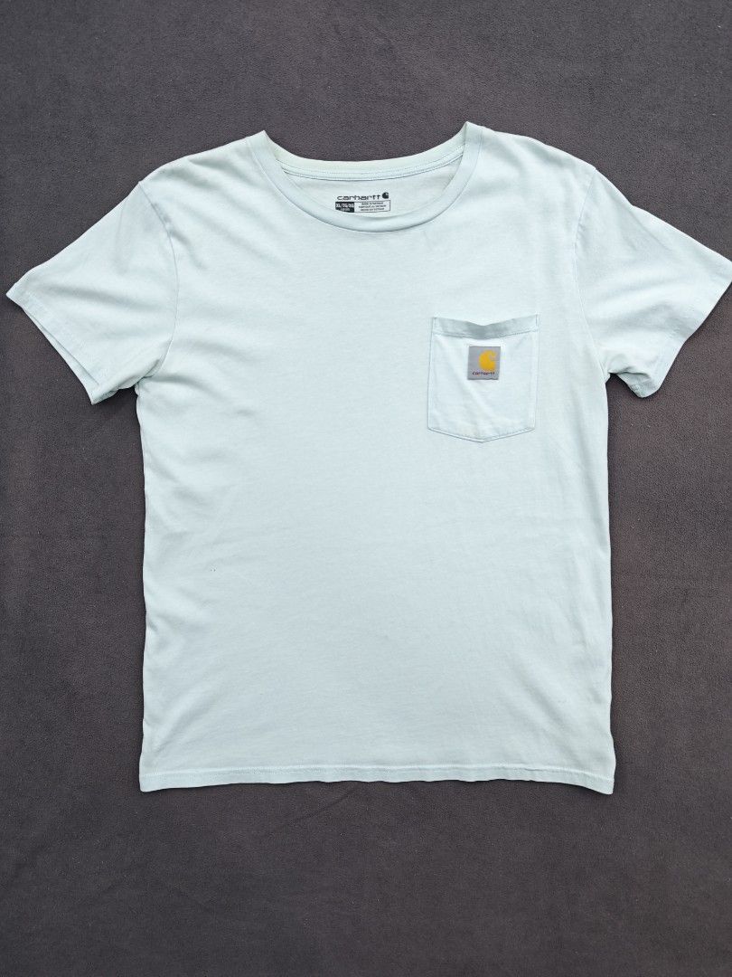 Carousell Carhartt Mint Green Pocket (Category: Tshirts & Polo Shirts ) located in Bulacan. Submitted by pzj_thrift (Listing ID 1471034133, Image 1). Description: youth size condition 9/10 color rate 9/10 issue multi stains.