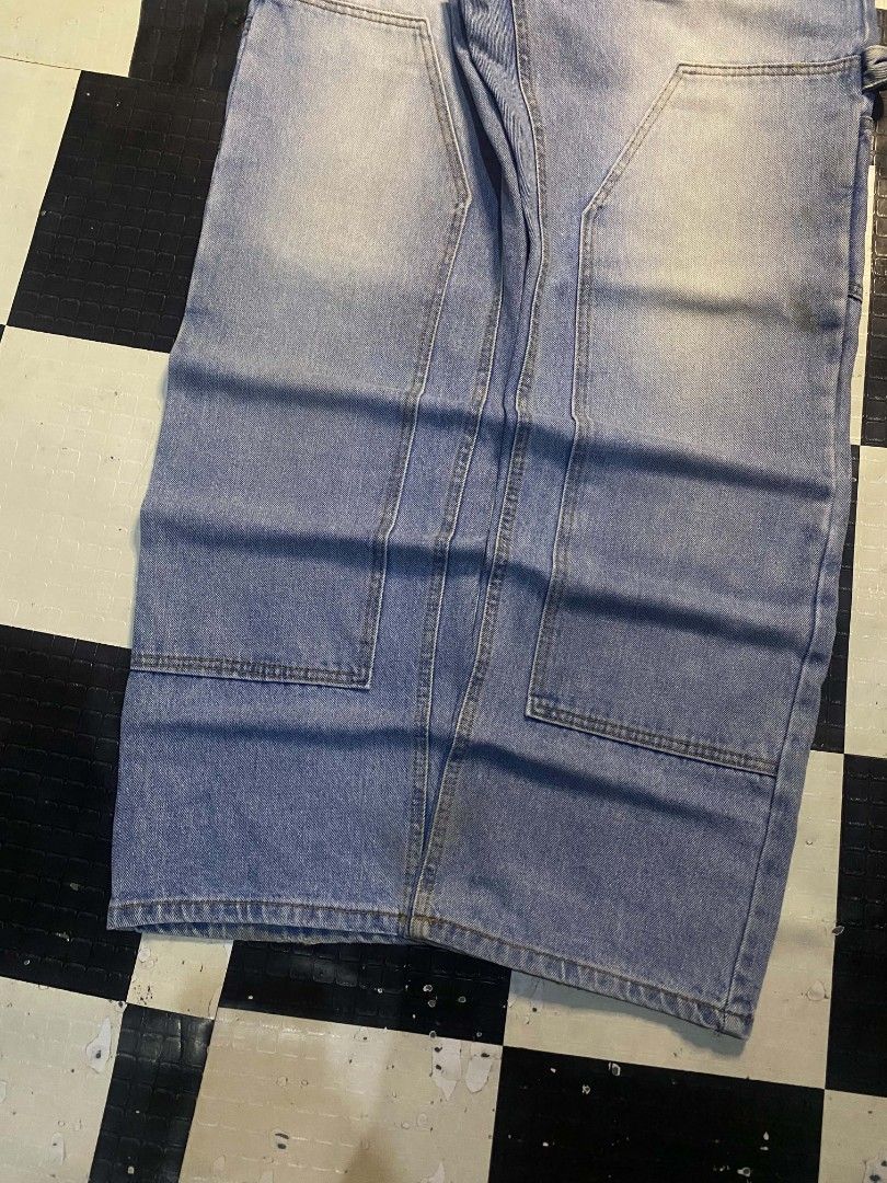 Carpenter Double Knee Pants — Hard Denim (Category: Jeans) located in Talisay. Submitted by trovegalleryonig (Listing ID 1471099602, Image 2). Description: Denim Holics Carpenter Double Knee Pants — Hard Denim Waist: 32 - 34 Length: 43 Thigh: 13 Hem: 9 Issue(s): see last pic minimal only Condition: 9.5/10.