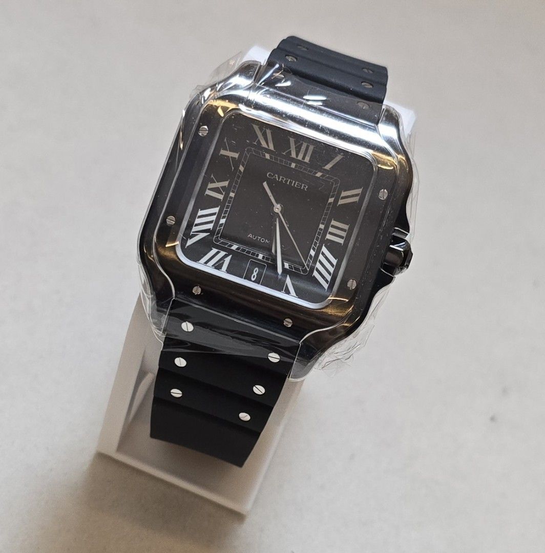 Cartier Santos ADLC Automatic Black Dial Rubber Strap Watch (Category: Luxury Watches) located in Manila. Submitted by rhyswatchphil (Listing ID 1470935156, Image 2). Description: Cartier Santos de Cartier Large ADLC WSSA0039 Brand New Year 2026 Full Set Condition 10/10 610,000.