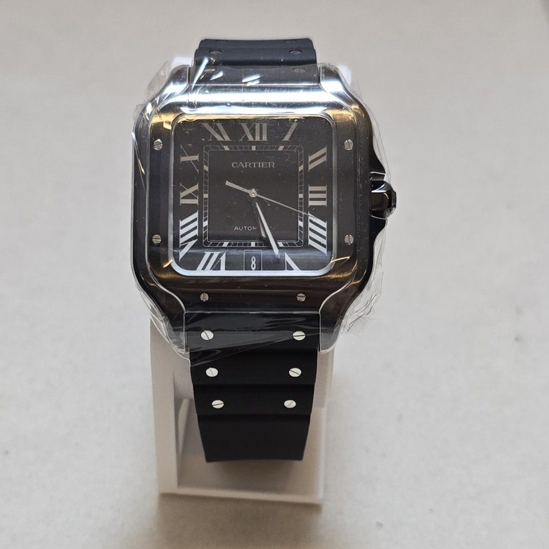 Cartier Santos ADLC Automatic Black Dial Rubber Strap Watch (Category: Luxury Watches) located in Manila. Submitted by rhyswatchphil (Listing ID 1470935156, Image 1). Description: Cartier Santos de Cartier Large ADLC WSSA0039 Brand New Year 2026 Full Set Condition 10/10 610,000.