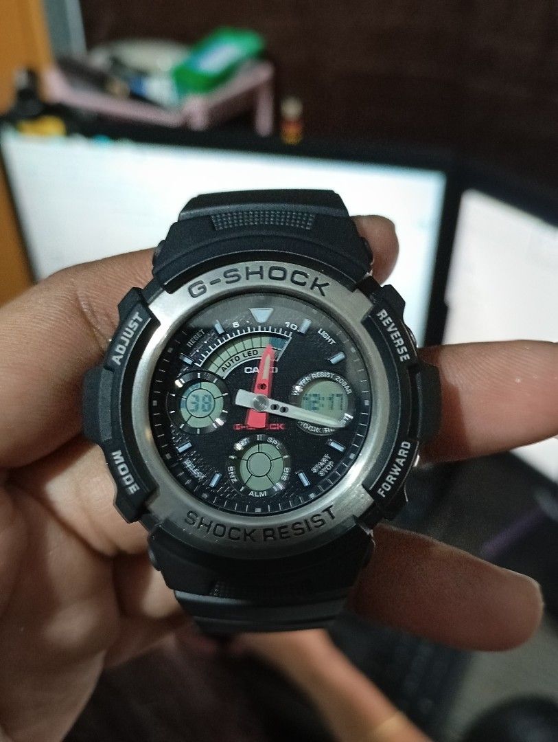 Casio G-Shock AW-590 Watch (Category: Men's Watches) located in Manila. Submitted by jcaseanti (Listing ID 1470952053, Image 1). Description: - Model: Casio G-Shock AW-590 (Module 4778) - Design: Black resin strap with stainless steel bezel ring and backplate - Durability: Legendary shock-resistant build - Water Resistance: Up to 20 bar / 200 meters - Condition: Clean display, clear markers, and all buttons work smoothly - Best for: Reliable dail
