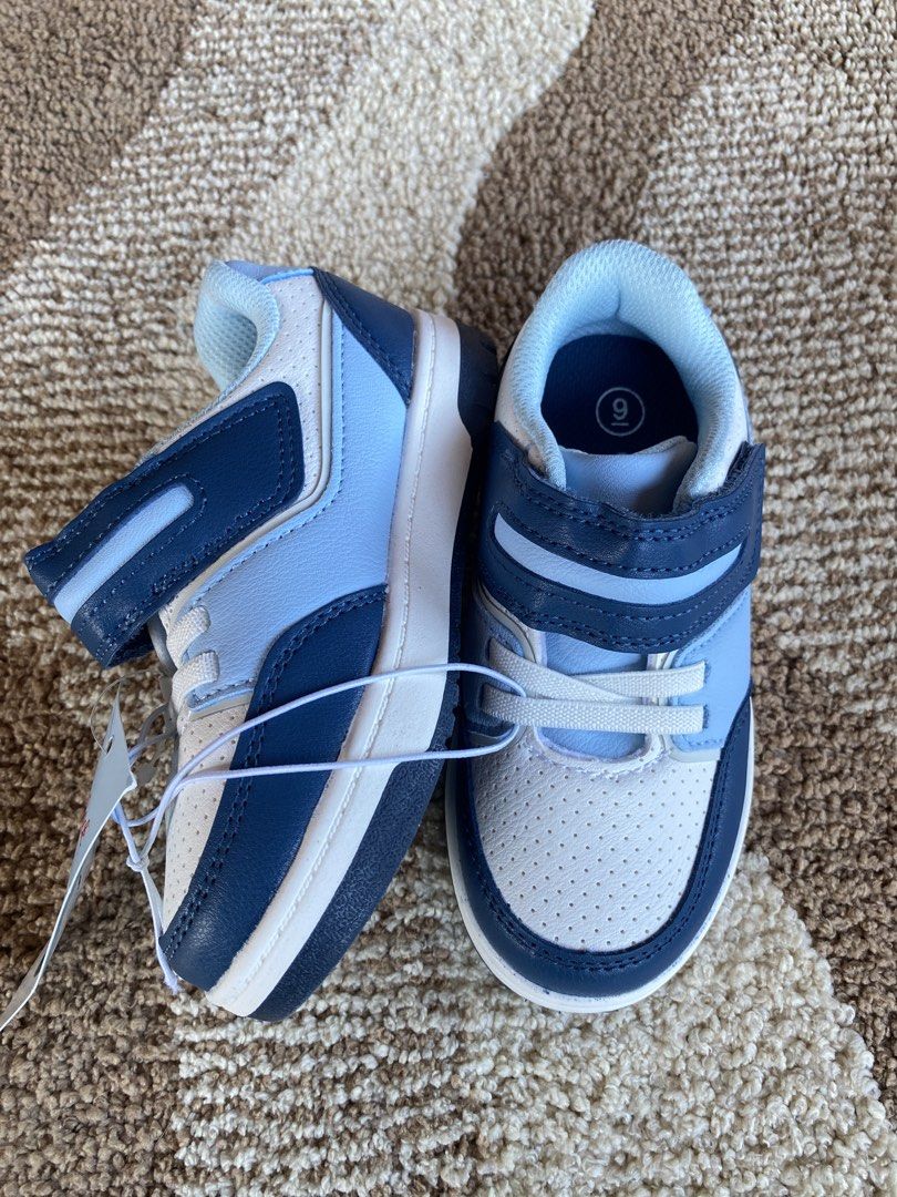 Cat & Jack Toddler Blue Sneakers Size 9 (Category: Babies & Kids Fashion) located in Batangas. Submitted by lux_kimmy (Listing ID 1471043111, Image 2). Description: - Brand: Cat & Jack - Size: 9 Toddlers for 2-4Y - Color: Blue and white - Closure: Easy hook-and-loop strap with faux laces - Soles: Non-marking for extra grip - Condition: Brand new with original brand tag attached.