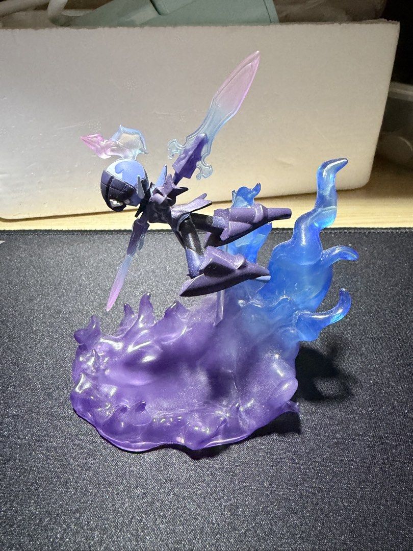 Ceruledge Pokemon Scale World Figure (Category: Figurines & Statues) located in Mandaluyong City. Submitted by juliansthings (Listing ID 1471089667, Image 1). Description: Ceruledge action figure from Pokemon. Dynamic leaping pose with translucent purple and blue flame effect base. Detailed armor and glowing sword effect. Stands securely on the display base. Great addition to any Pokemon collection. Stored carefully out of direct sunlight. bought