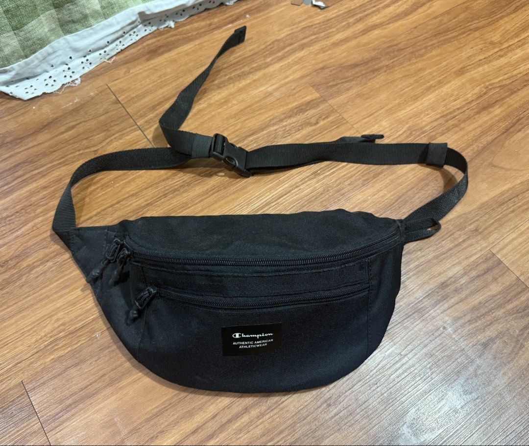Champion Black Waist/Sling Bag (Category: Belt bags, Clutches and Pouches) located in San Juan City. Submitted by tpwk_harry (Listing ID 1471059943, Image 1). Description: - AUTHENTIC - Bought this in Japan for 1k plus - Selling for a very affordable price - No issues (naka stock nalang po sa bahay at hindi nagagamit) - Adjustable black strap - It’s ready for a new owner😊 Just message me if you’re interested ! .