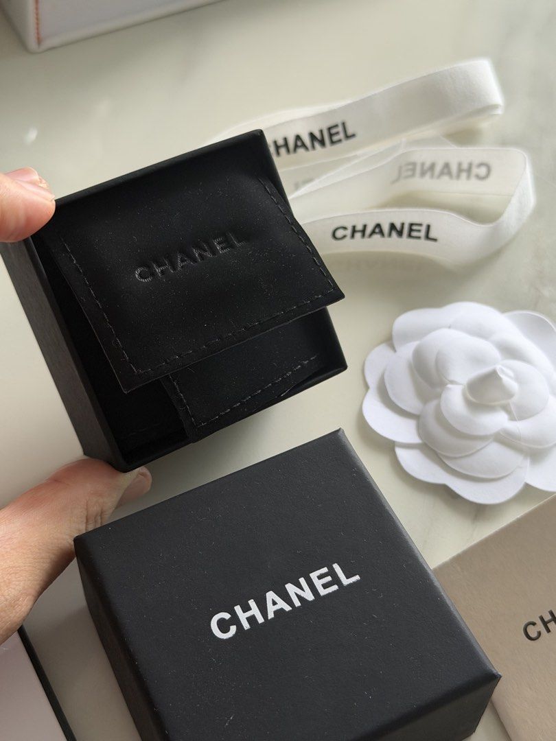 Chanel Jewellery Box Paper Bag Ribbon Camellia Set, Luxury, Accessories ...