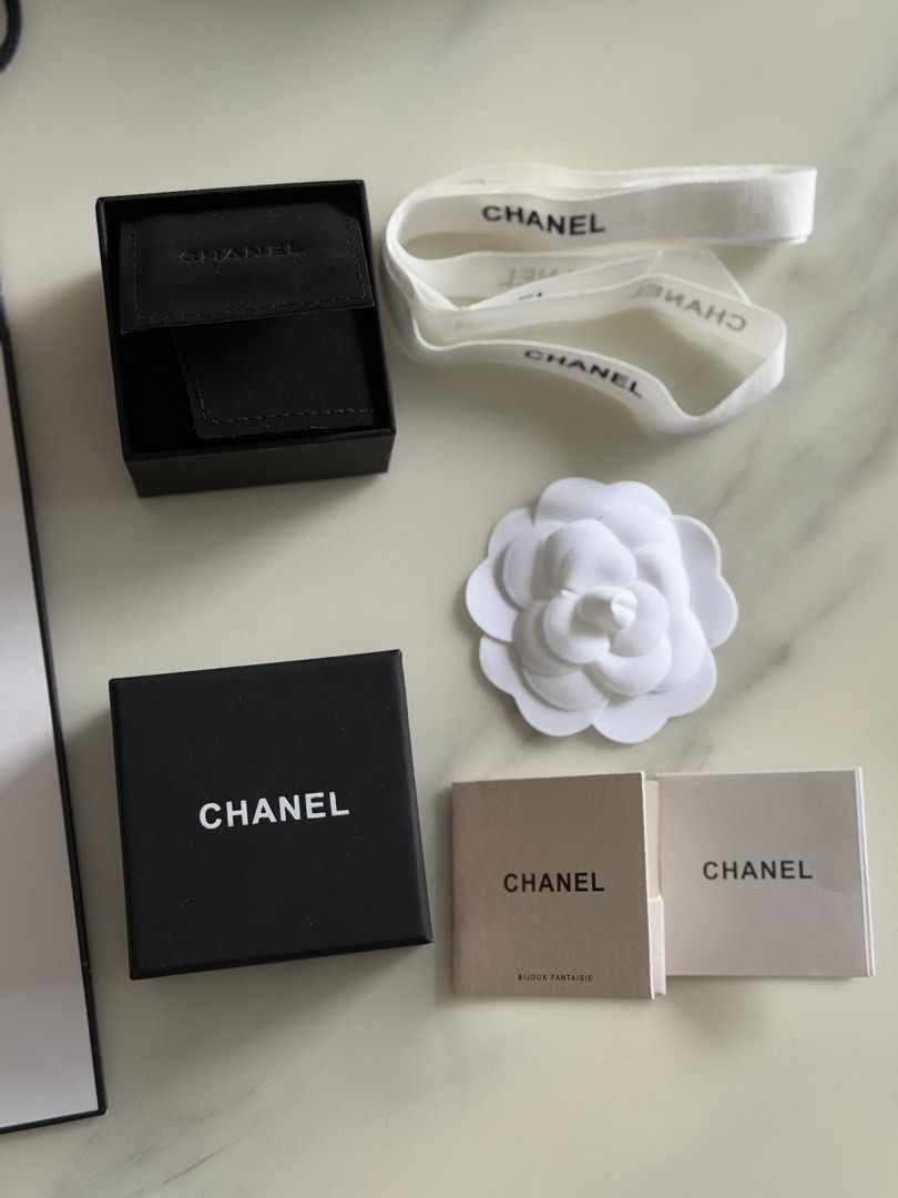 Chanel Jewellery Box Paper Bag Ribbon Camellia Set, Luxury, Accessories ...
