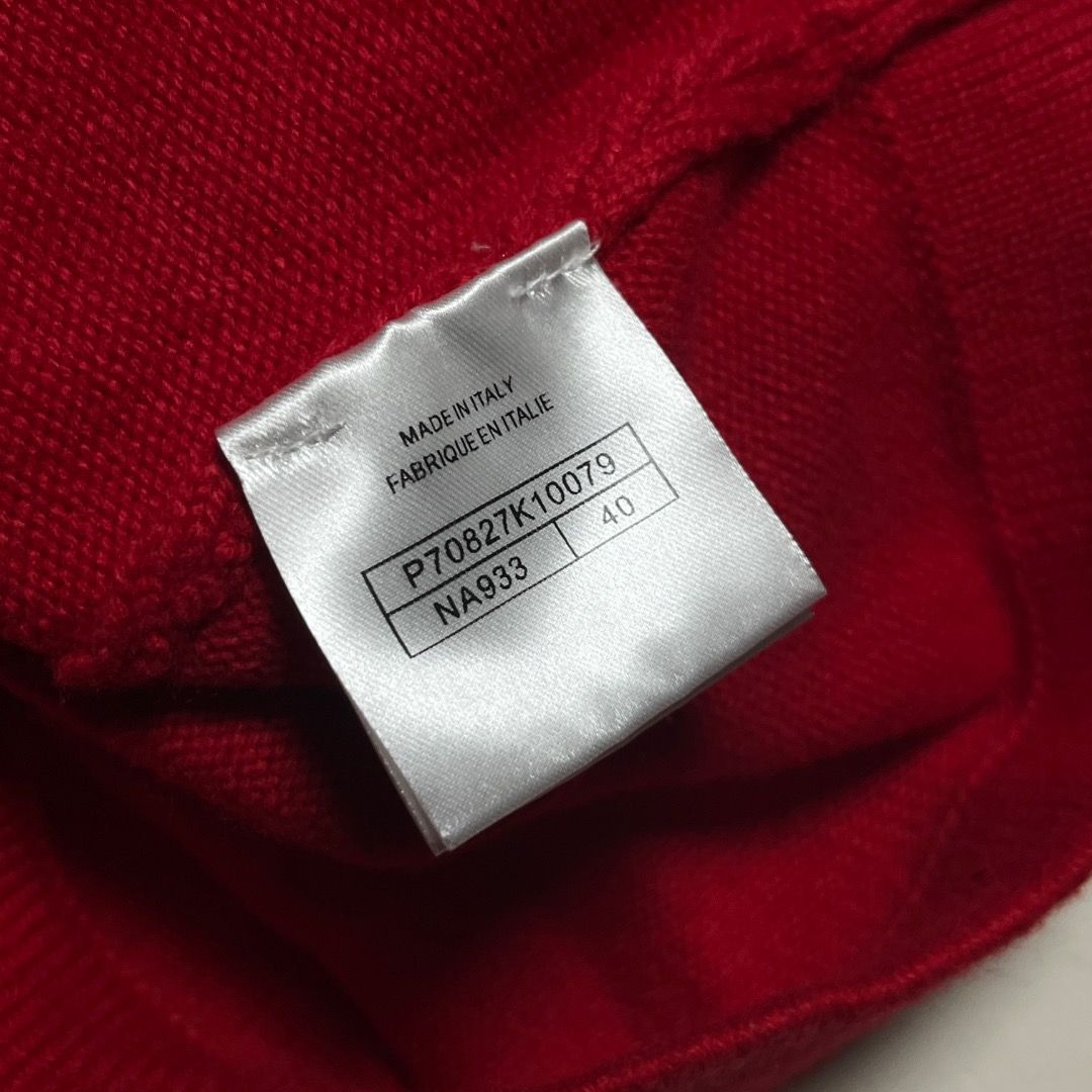 Chanel Red Cashmere Cardigan Size 40 (Category: Coats, Jackets and Outerwear) located in Caloocan City. Submitted by achilles_grails (Listing ID 1471052437, Image 3). Description: - Brand: Chanel - Material: 100% Cashmere (super soft knit) - Color: Bright Red - Size: 40 - Style: Crew neck cardigan with button closure - Special Details: Assorted decorative metal buttons and two small front pockets with clover and flower charms - Finishes: Ribbed c