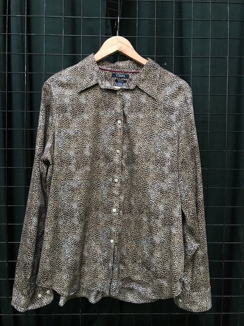 CHAPS LEOPARD SKIN BOTTON DOWN POLO LONG SLEEVE (Category: Longsleeves) located in Salug. Submitted by bagdoi_finds (Listing ID 1471058565, Image 1). Description: .
