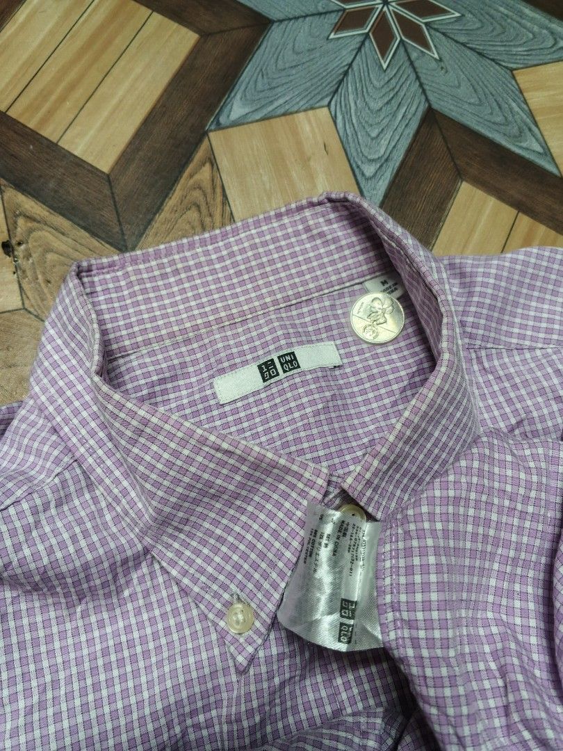 Checkered purple Casual Polo (Category: Tshirts & Polo Shirts ) located in General Santos City (Dadiangas). Submitted by reloom_archives (Listing ID 1471031075, Image 2). Description: Dimensions: Waist: 19inch Length: 27.5 Chest: 19.5.