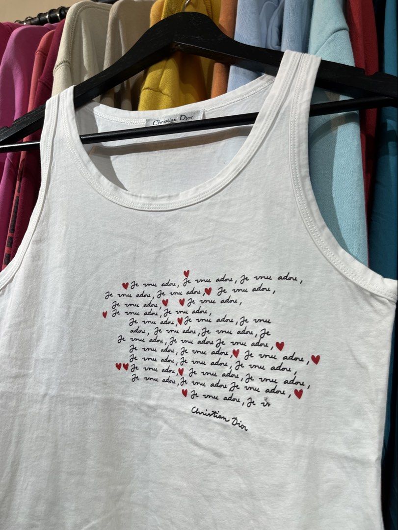Christian Dior White Tank Top (Category: Others Tops) located in Lucban. Submitted by rep.rznt (Listing ID 1470968018, Image 2). Description: Dimes: 16 width, 22 length .
