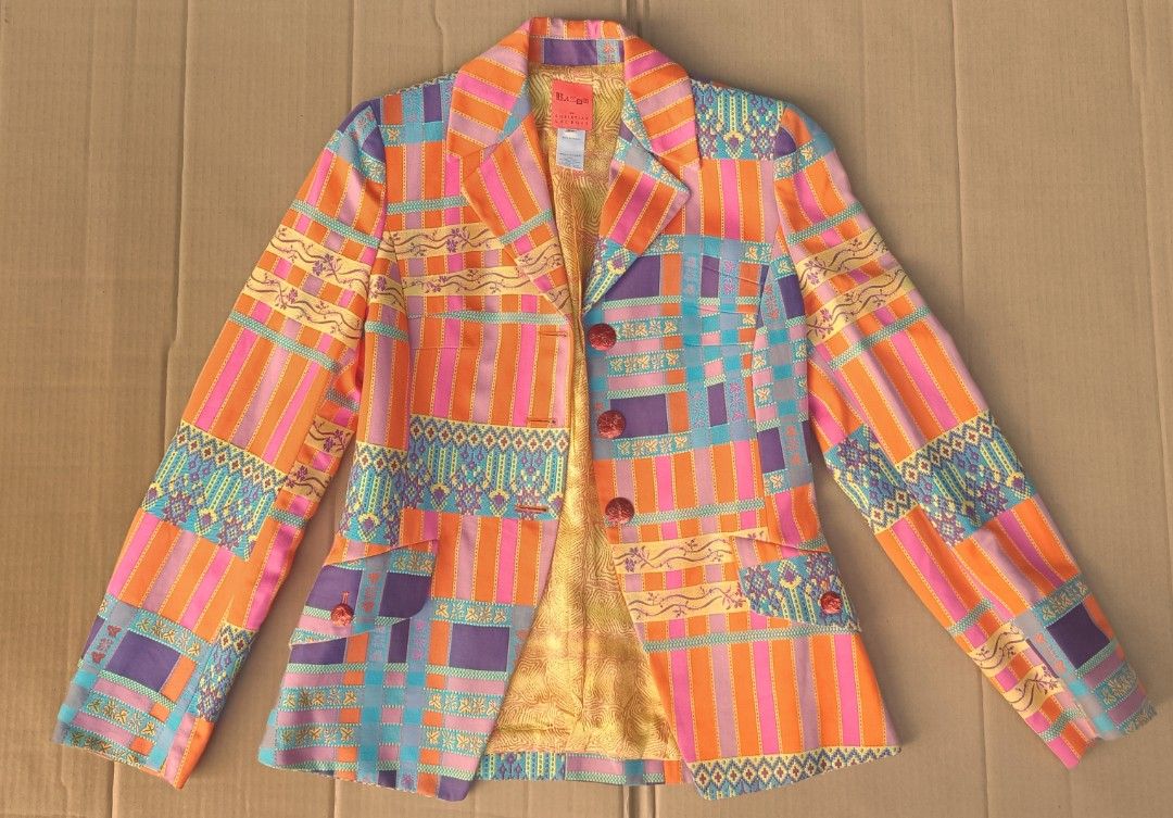 Christian Lacroix Bazaar Pattern Design Blazer Coat (Category: Coats, Jackets and Outerwear) located in Bacoor. Submitted by nineties_kid (Listing ID 1471051746, Image 3). Description: •==> Christian Lacroix Bazaar Pattern Design Blazer Coat Size: Medium (38) Shoulder width: 16 inches Sleeve length: 24.5 inches Jacket width: 18 inches Jacket length: 25 inches ___________ ▶LBC Cash on Pick-up (C.O.P) Offer nation-wide delivery, as long as there is