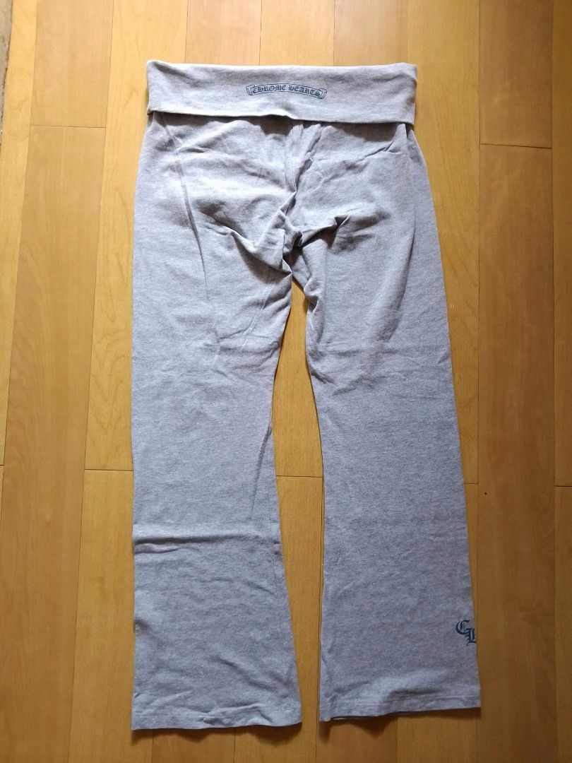 Chrome Hearts Grey Foldover Lounge Pants (Category: Other Bottoms) located in Cabuyao City. Submitted by love.gie (Listing ID 1471113373, Image 1). Description: - Brand: Chrome Hearts - Color: Grey - Material: Soft, premium cotton - Style: Relaxed fit with a slight flare at the bottom and a trendy foldover waistband - Details: Signature gothic text branding on the front waistband and near the left ankle hem - Condition: Like New - Mode of Payment