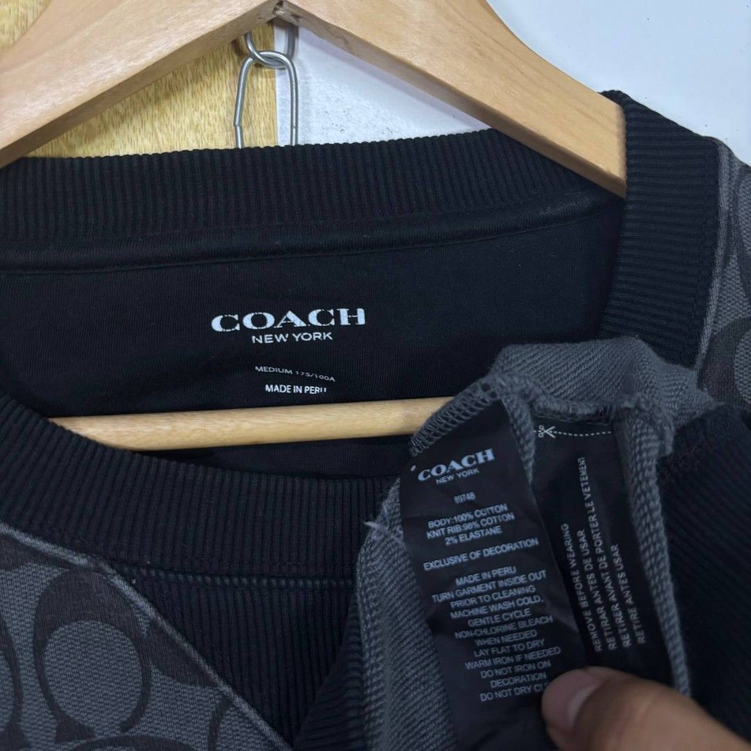 COACH CREWNECK (Category: Coats, Jackets and Outerwear) located in Manila. Submitted by hiddengems1602 (Listing ID 1471026736, Image 3). Description: Size M on tag Dimensions: 23x28 Color Rate: 9.5/10 Excellent Condition Issue: None.