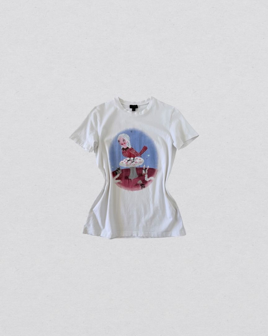 Coach x Gary Baseman Spring Collection shirt (Category: Shirts) located in Cabanatuan. Submitted by argarments.ph (Listing ID 1470940361, Image 1). Description: Tagged: Small on tag Width 17.5" | Length 25.5" Condition: Good condition Issue(s): Bit loose neckline.