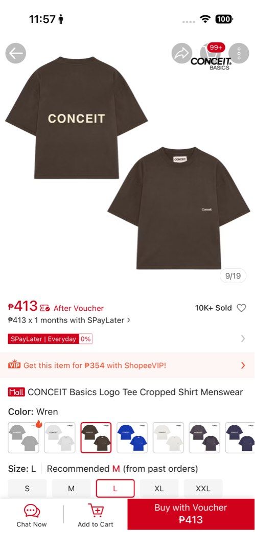 Conceit Brown Graphic Tee (Category: Shirts) located in Taguig. Submitted by pauu1234 (Listing ID 1471085404, Image 3). Description: 📌Never been used 📌 Fits M-L body frames Original price: ₱413 - payment first basis - next day pick up (contact seller if needed immediately) - taguig area 😊.