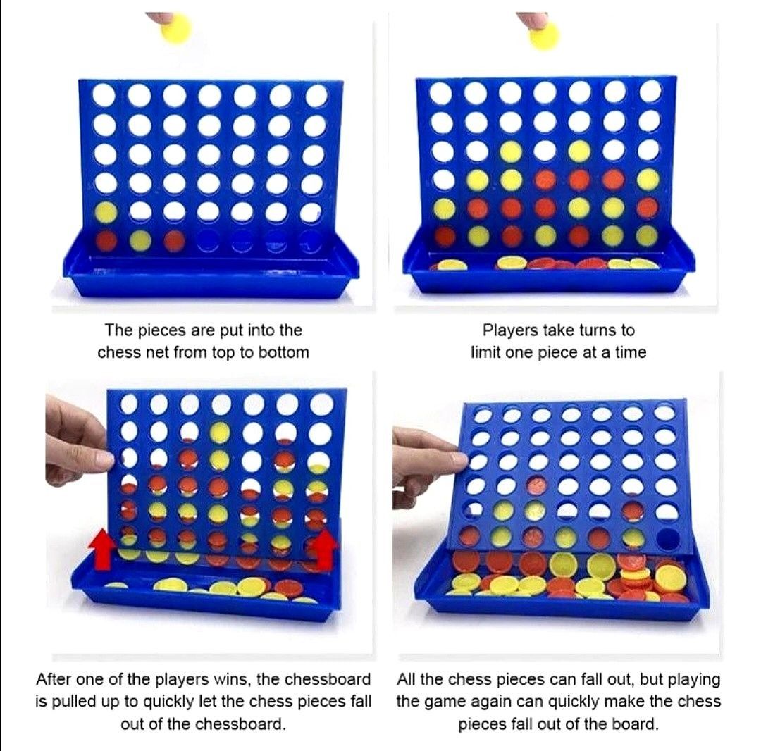 Connect Four Board Game Toy (Category: Board Games & Puzzles) located in Quezon City. Submitted by ana-chan (Listing ID 1471047266, Image 1). Description: - Game: Miniature Connect Four strategy game - Condition: Brand new, wrapped in original plastic packaging - Design: Cute pink grid frame with double-sided green and red playing chips - Feature: Quick-release bottom for instant piece reset - Portability: Compact travel size, perfect for trips a