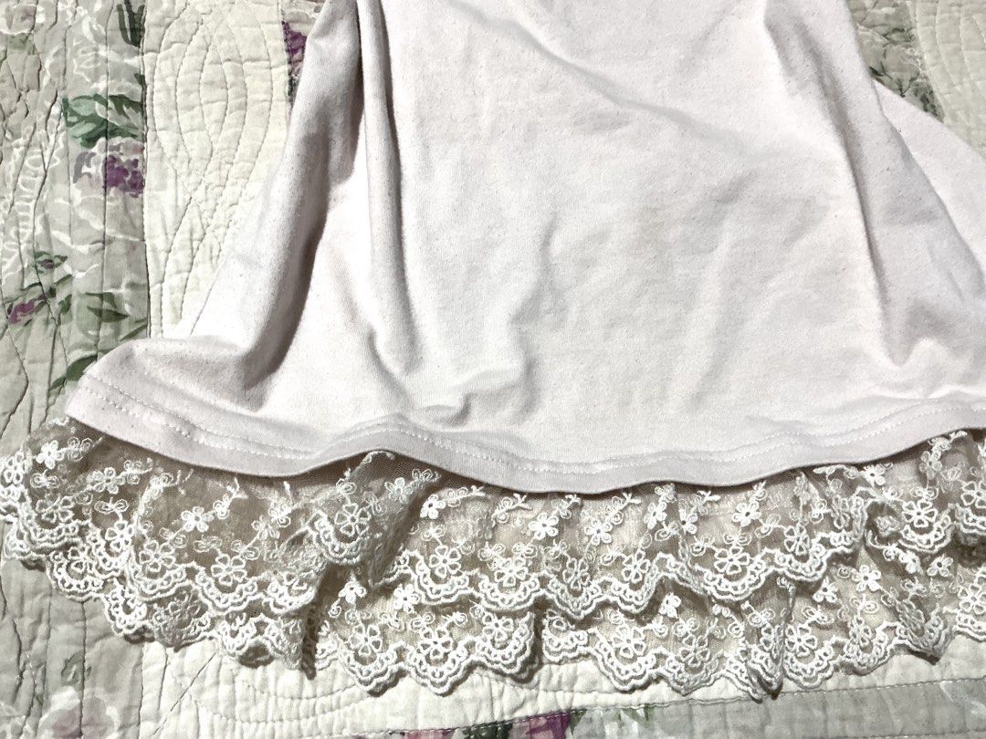 Coquette Pale Pink Lace Top (Category: Blouses) located in Iligan City. Submitted by macaron.sweetshop (Listing ID 1471078117, Image 3). Description: ꒰ঌ ✿ Coquette Pale Pink Lace Top ✿ ໒꒱ mine: 149 | steal: 189 | grab: 209 | lock: 259 Brand: Check Comsec Since it’s in JP Size: S-M Flaws: Piling/Sign of use Condition : 8.510.