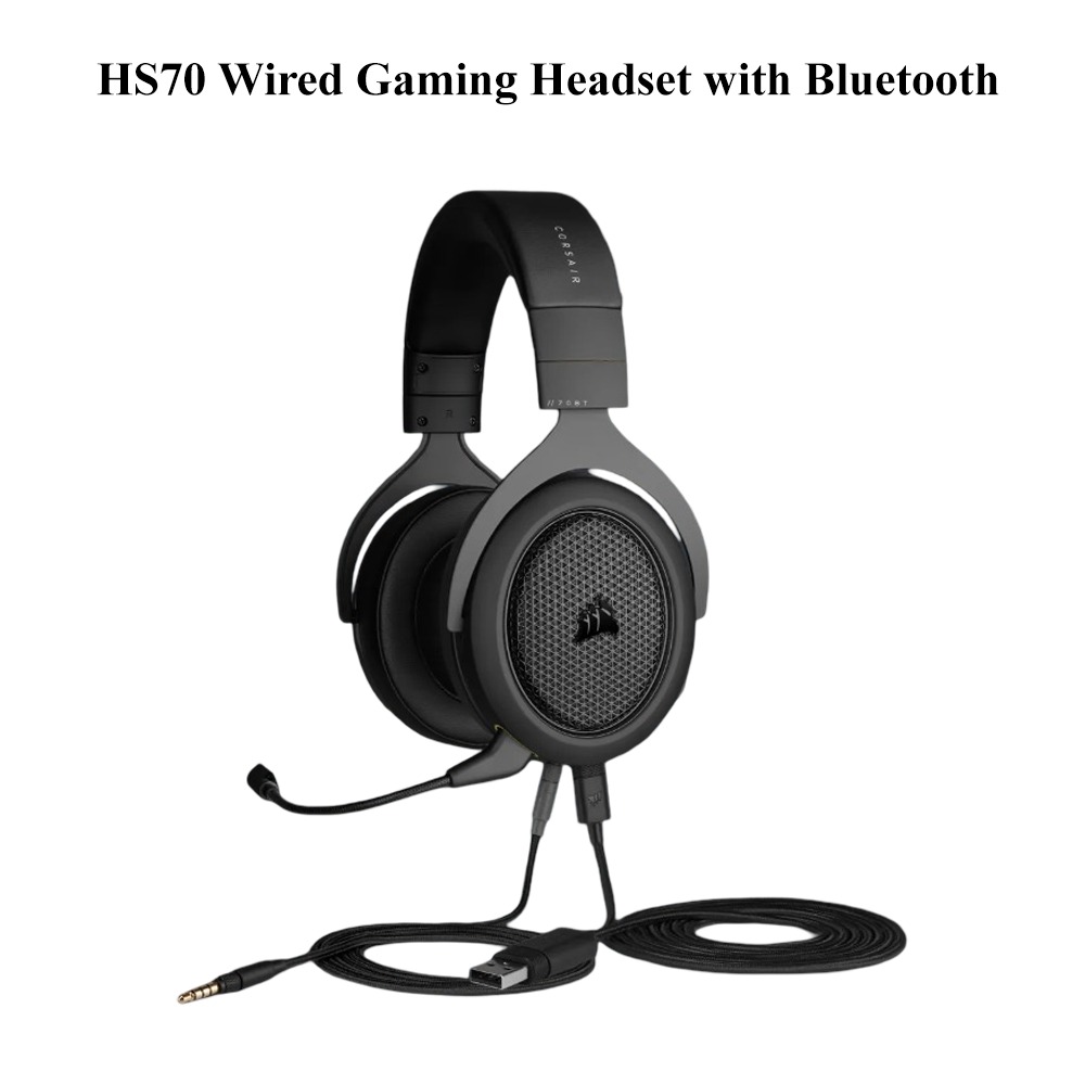 Corsair HS70 Wired Gaming Headset with Bluetooth, Audio, Headphones ...