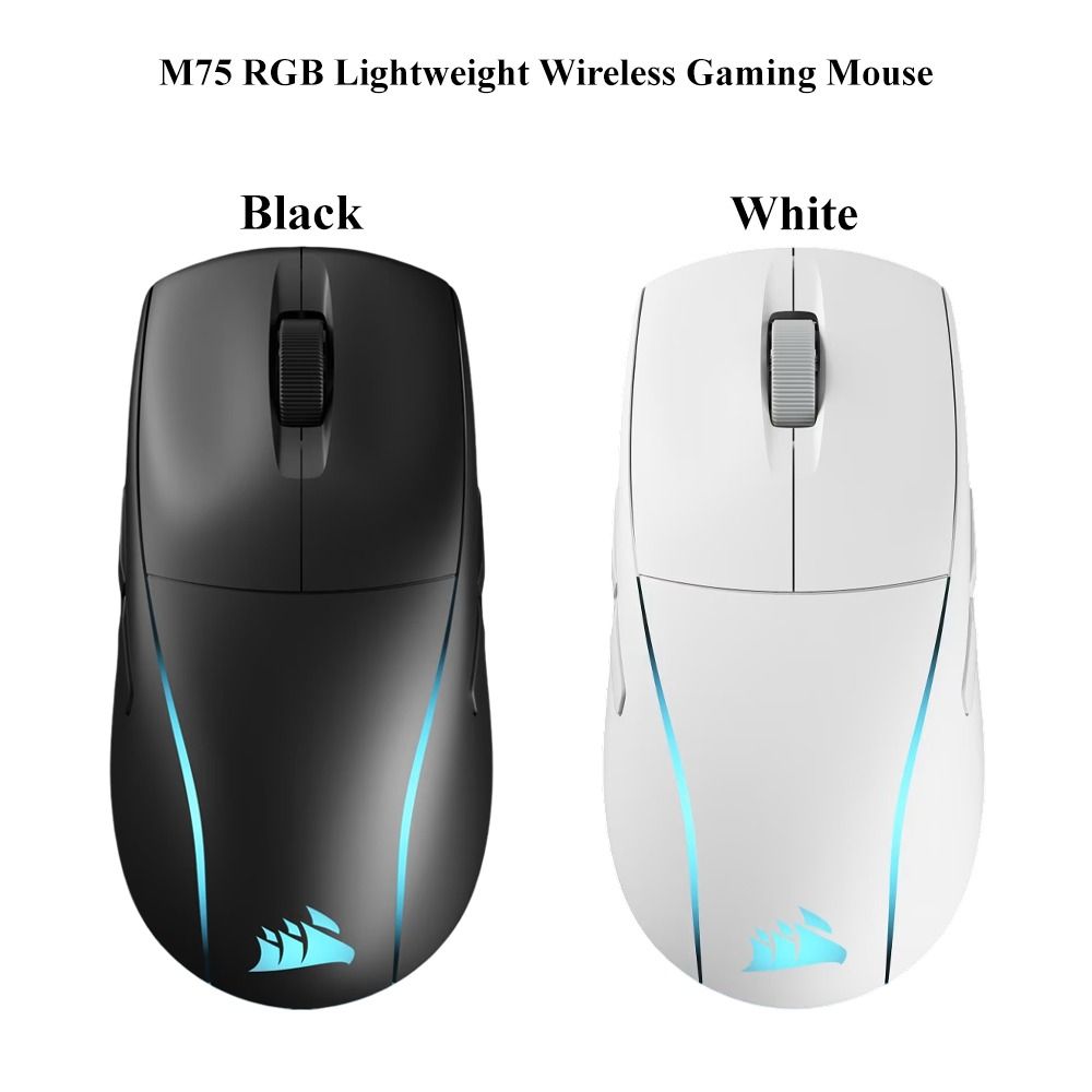 Corsair M75 RGB Lightweight Wireless Gaming Mouse - Black / White ...