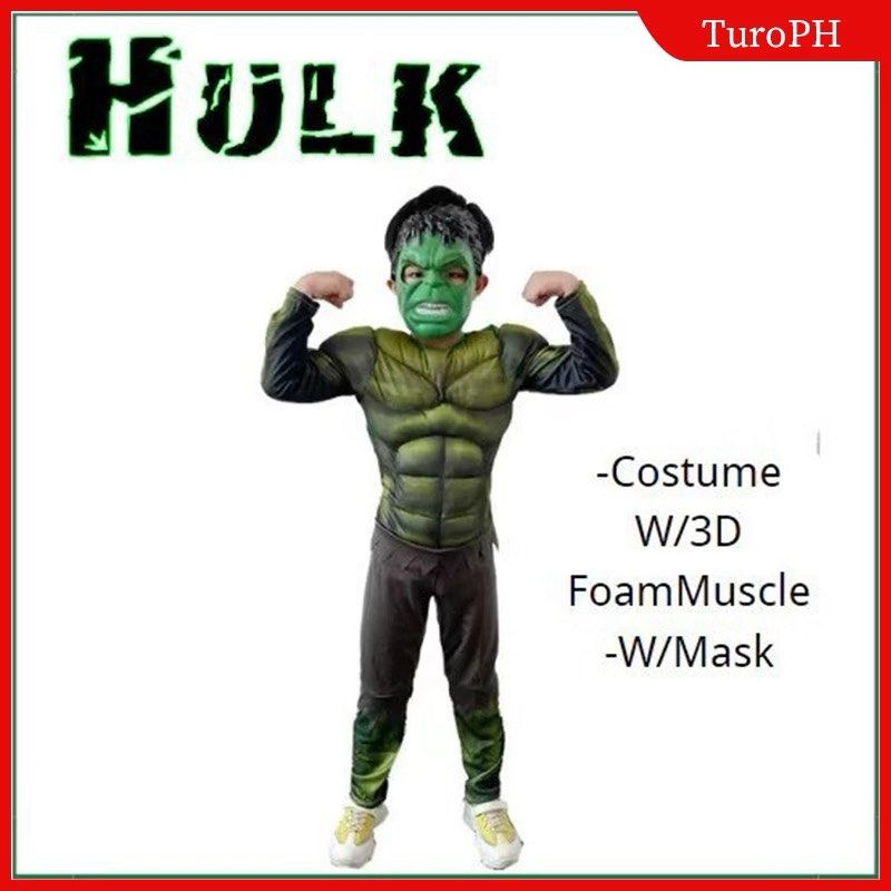 Costume Hulk Halloween (Category: Kids Wardrobes & Storage) located in Quezon. Submitted by closetby_gn (Listing ID 1470938573, Image 1). Description: Components: Jumpsuits & Rompers Gender: Unisex Color :Green Item Type: Sets Characters:Hulk Special Use: Costumes Size:Small S(90-115cm) Age: 3-4 yrs old No matter how thin you are, this costume suit for you and look stronger. It’s a very nice choice to buy for your boys or girls in halloween days~