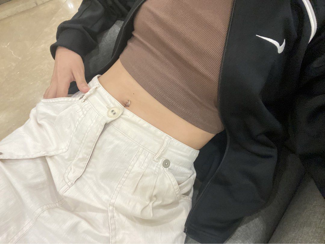 cream denim skirt (Category: Skirts) located in Rizal. Submitted by sheshells.gem (Listing ID 1470944185, Image 1). Description: xs - s color: cream length: below the knee condition: worn twice / properly stored like new best for casual wear.