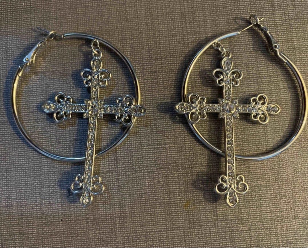 Cross Hoop Earrings (Category: Other Accessories) located in Las Pinas. Submitted by ._.peyy (Listing ID 1471074411, Image 1). Description: .