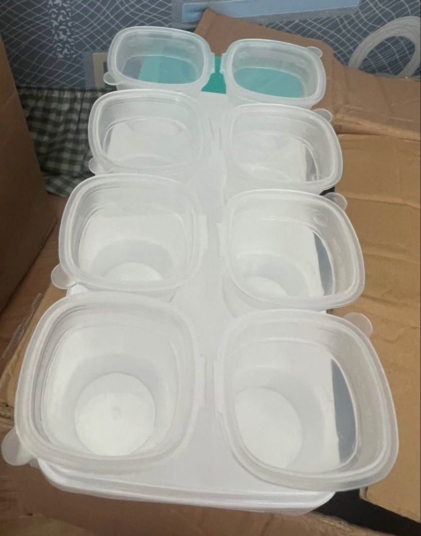 cube food storage and milk storage (Category: Breastfeeding & Bottle Feeding) located in Pili. Submitted by thankyounext_bicol (Listing ID 1471074098, Image 3). Description: Bundle set po for 400 only 💛💛 Bought around P600 RFS: Stock lang po kasi; outgrown by baby.