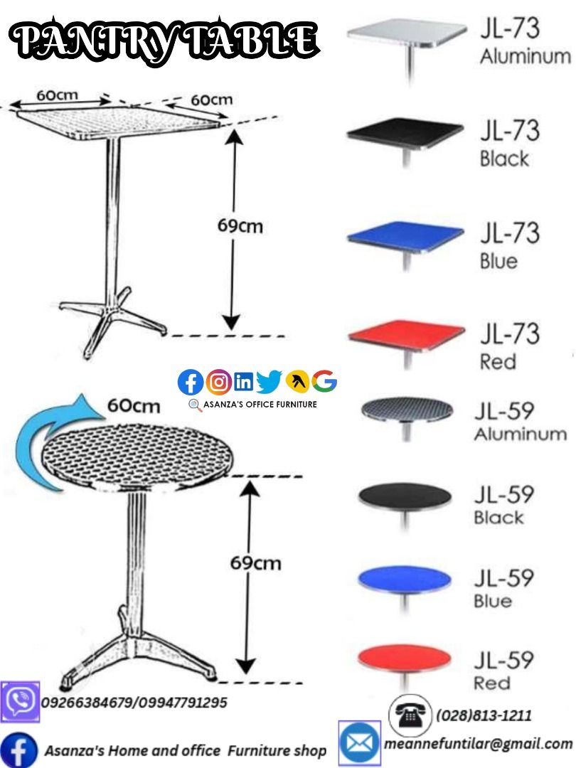 CUSTOMIZE COFFE/RESTAURANT TABLE AND PANTRY TABLE AND CHAIR (Category: Other Home Furniture) located in Caloocan City. Submitted by meannefunt41572 (Listing ID 1471011742, Image 2). Description: NOTE: THIS IS FOR POSTING PURPOSES ONLY, KINDLY DIRECT MESSAGE ME IN THE NUMBER ATTACHED IN THE PHOTOS FOR PRICE AND FOR MORE DETAILS We can customize workstations/partitions according to your area and desired specifications. Maximizing spaces in every wo