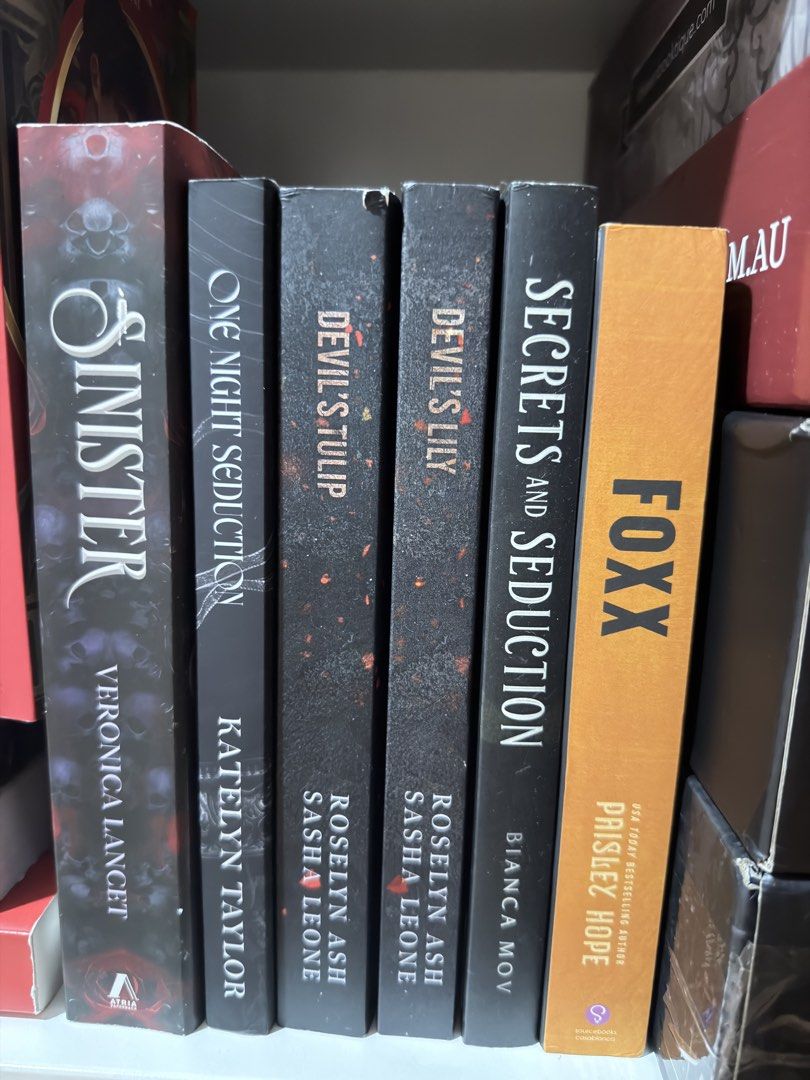 darkrom booktoks (Category: Storybooks) located in Rizal. Submitted by cessymeseeds (Listing ID 1471062572, Image 2). Description: All US editions, no spine crease, highlights or annotations. No foxing/tanning. RFS: need funds for other books. Bloods & Roses - 300 The Lies We Steal - 800 Braving the Storm (deluxe stenciled) - 800 Depraved Devotion & Depraved Desires (set) - 1,000 Law Maker - 700 Wicked Altar - 700 Oops! I'm Wanted Again - 800 Onc