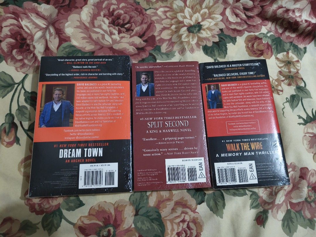 David Balducci Paperback bundle (Category: Storybooks) located in Paranaque City. Submitted by fabbieb (Listing ID 1470939673, Image 2). Description: David Balducci Paperback bundle new, just stored 3 books Dream Town Split Second Walk the Wire P500 plus sf Location: Parañaque City ➡️ NO RUSH SHIPPING PLEASE ⬅️ ✅grab/lalamove ✅ gogoexpress - 3-5 business days for Mmla delivery ( expect delays) ✅book your preferred courier ✅ Philippines only - bas
