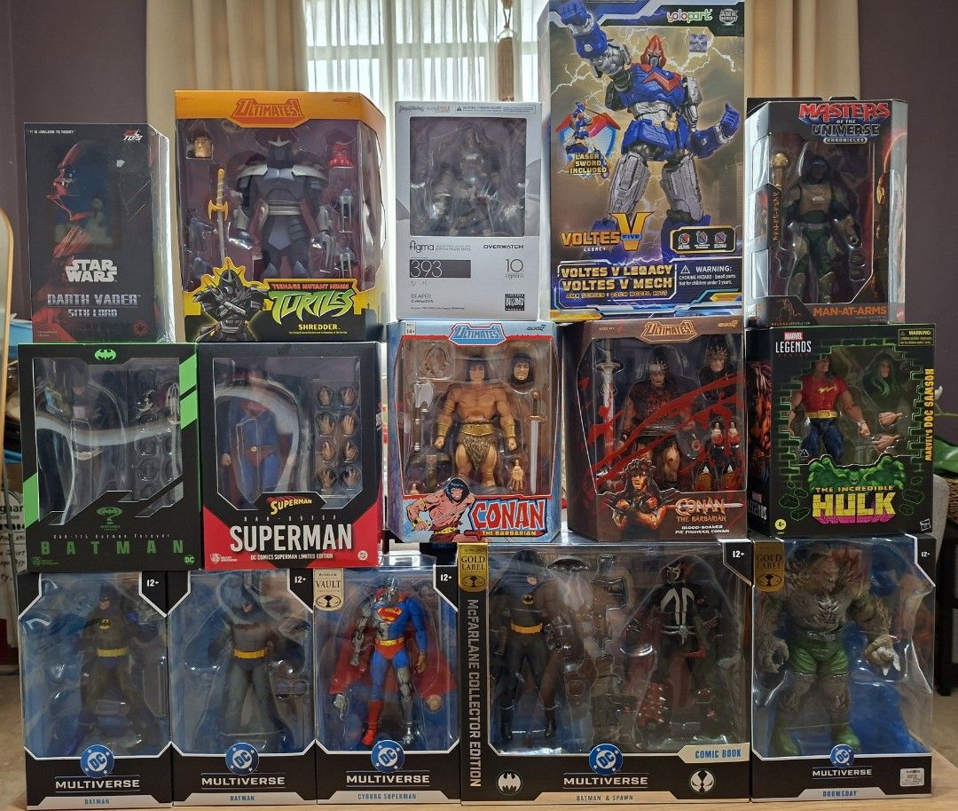 Dc marvel Super7 conan voltes V zd toys (Category: Action & Battle Toys) located in Manila. Submitted by ryanam (Listing ID 1470943608, Image 1). Description: for sale all below srp. Pasig location Misb Batman justice league 1300 Misb Batman haunted Gotham 1200 Misb Batman and spawn 3k Misb doomsday 3k Bib Beast kingdom batman 2k Bib Beast kingdom superman 2500 Misb super7 conan 3k Misb super7 conan blood 3k Misb super7 shredder 3k Bib Mattel man