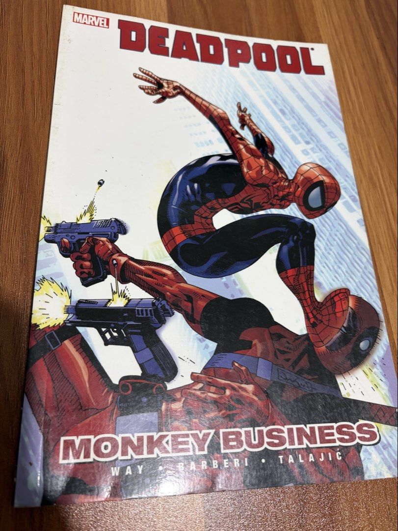 Deadpool Monkey Business Graphic Novel feat. Spider-Man (Category: Comics & Manga) located in Santa Rosa. Submitted by gxragesale (Listing ID 1470963399, Image 1). Description: Deadpool Monkey Business Graphic Novel Condition: - Pre-loved,please manage your expectations :) Meetups: Sta Rosa and Makati only Delivery: - Grab Express - LBC / Lalamove.