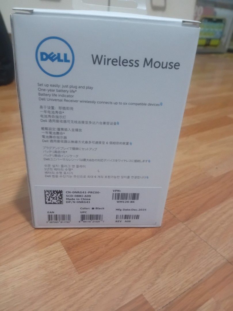 Dell WM126 Wireless Mouse Black (Category: Mouse & Mousepads) located in Cainta. Submitted by 2ndhandtoGo (Listing ID 1471009413, Image 2). Description: - Brand new in original retail packaging - Color: Sleek black - Easy plug-and-play setup with USB receiver - Built-in battery life indicator - Universal receiver connects up to 6 compatible devices.