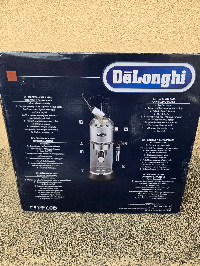 DeLongji Dedica Style (Category: Coffee Machines & Makers) located in Manila. Submitted by marcglenn_2568 (Listing ID 1471025356, Image 3). Description: Coffee machine High performance Professional Look & Feel location: 1157 masangkay st tondo manila.