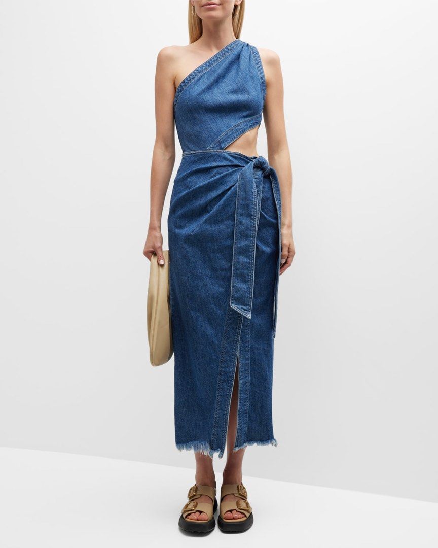 Denim Halter Maxi Dress (Category: Dresses) located in Trece Martires City. Submitted by reloveandrestyle (Listing ID 1471040259, Image 1). Description: -Pasabuy in Thailand -Super ganda ng fit niyan -Peony thailand -Good as new -Never been used -XS-SM -may fold sa baba na nakatahi para not too lonh for me -5’3 ht same as pic ang haba(pinafold lang but no cuts) .